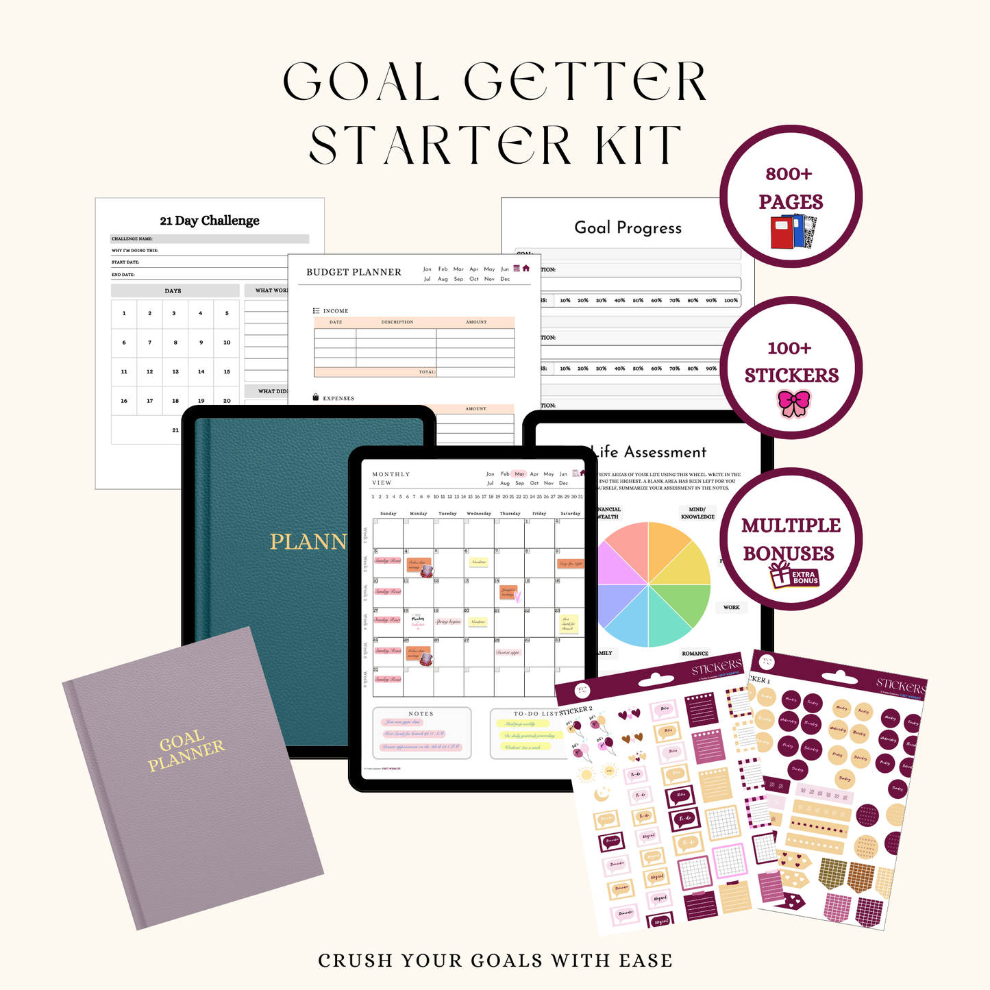 An all-in-one preview of the tool kit for habit-building and goal-focused routines.