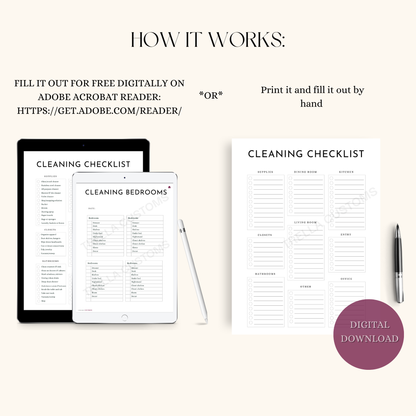 Bonus checklists on iOS devices and printed form to use with pen pr pencil. 