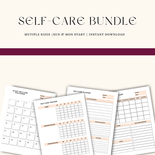 Self-care bundle checklists for instant download.