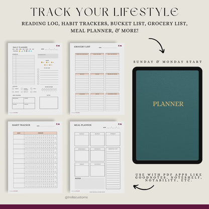 Brief video of a sneak peek of the latest digital planner with premium covers.